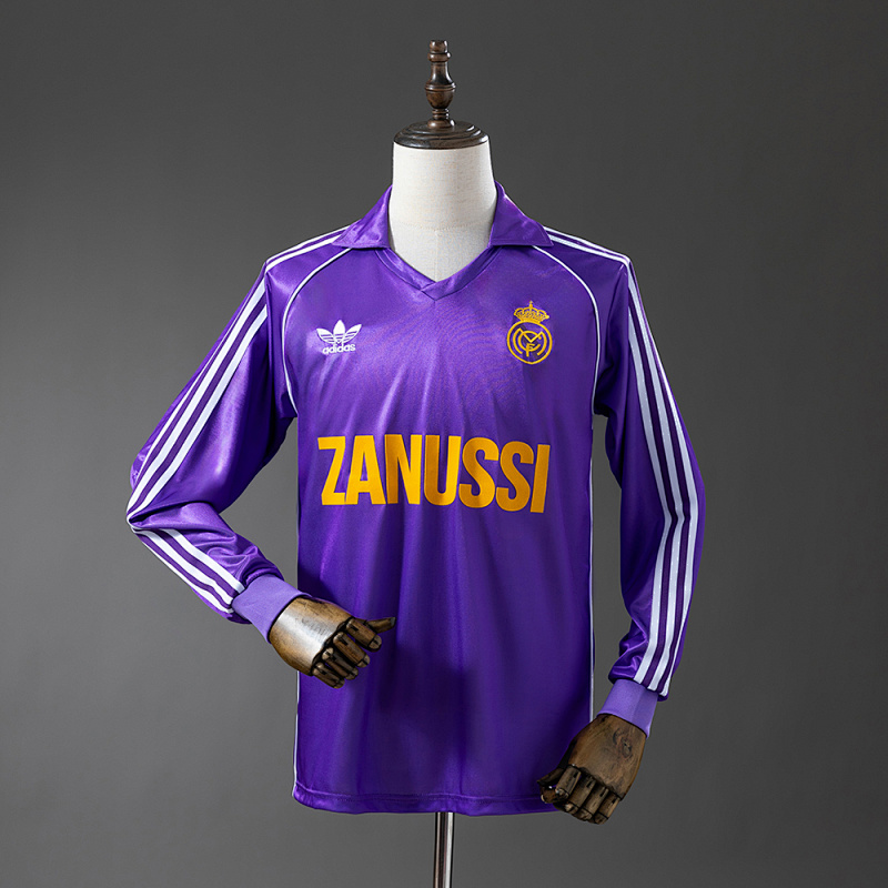 Camiseta retro de manga larga del Real Madrid 84-85 (visitante) Tallas S-XXL